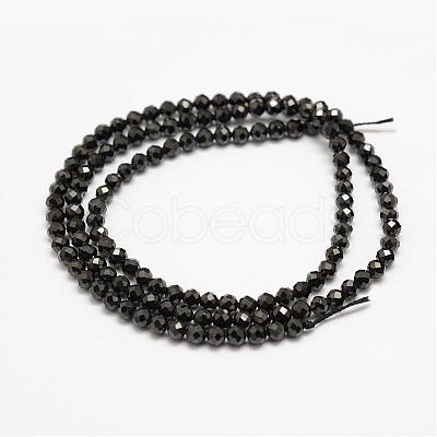 Natural Black Spinel Beads Strands G-G682-23-3mm-1