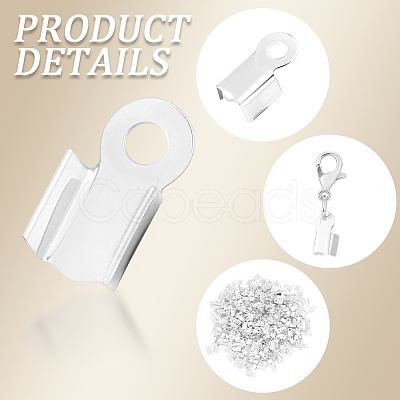 1200Pcs 4 Colors Iron Folding Crimp Ends IFIN-CN0001-07-1