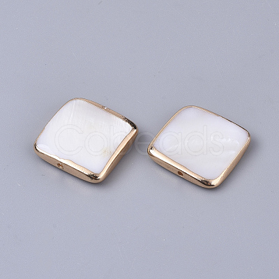 Edge Golden Plated Freshwater Shell Beads SHEL-S276-47-1