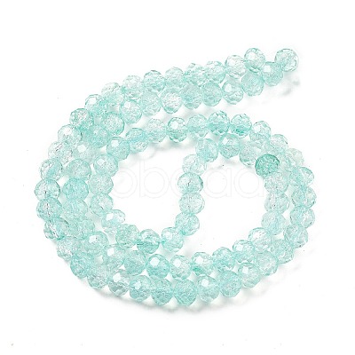 Transparent Crackle Glass Beads Strands CCG-L050-01B-07-1