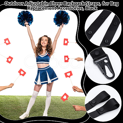 3Pcs Polyester & Plastic Cheer Pom Holder FIND-UN0010-42B-1