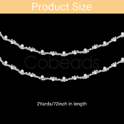1 Yard Brass Crystal Rhinestone Cup Chain with Imitation Pearl OCOR-GL0001-08B-1