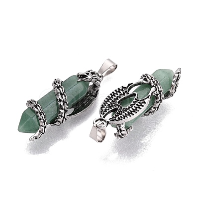 Natural Green Aventurine Double Terminal Pointed Pendants GG-N001-02AS-02-1