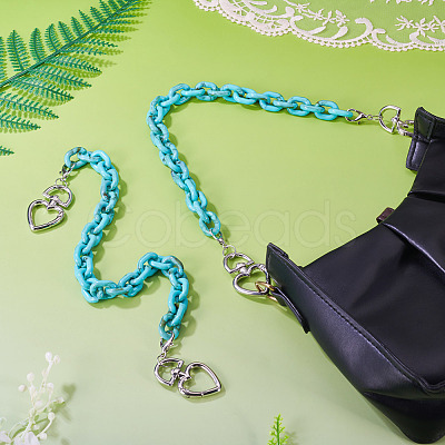 2Pcs Acrylic Link Bag Extender Chains HJEW-TAC0142-1