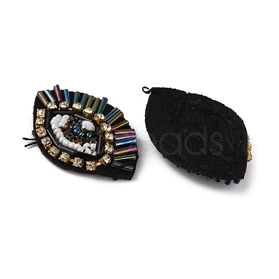 Eye Handmade Glass Beaded Appliques PATC-WH0008-38A-1