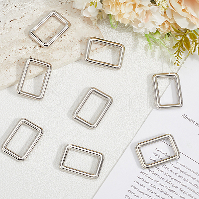 8Pcs Zinc Alloy Rectangle Buckle Ring PURS-SP0001-05P-1