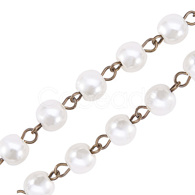 Handmade Glass Pearl Beads Chains AJEW-PH00489-02-1