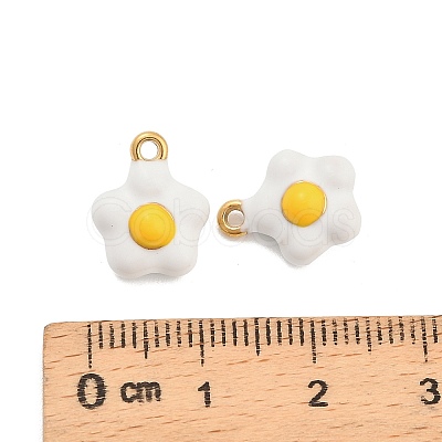 304 Stainless Steel Enamel Pendants STAS-D384-06G-1