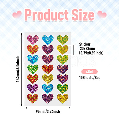 Heart Plastic Stickers DIY-TADJ0002-006A-1
