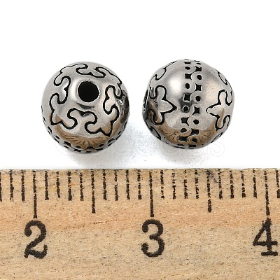Round 304 Stainless Steel Beads STAS-E214-01AS-04-1