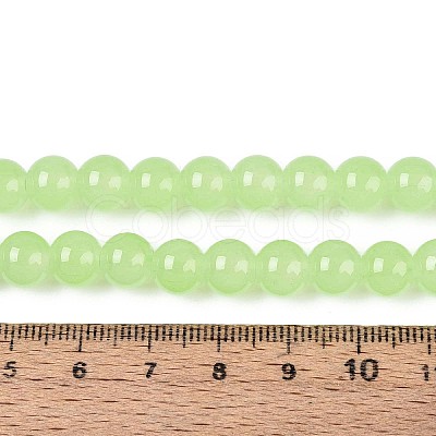 Baking Paint Imitation Jade Glass Round Bead Strands X1-DGLA-Q021-8mm-08-1