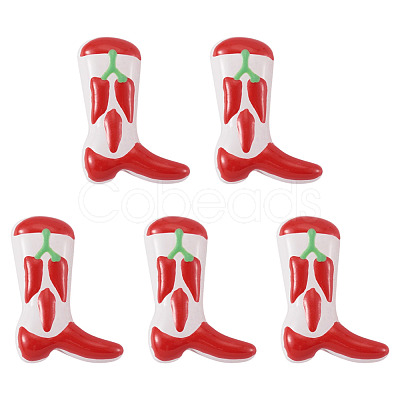 5Pcs Boot Baking Paint Glass Enamel Beads LAMP-TADJ0001-08E-1