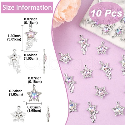 12Pcs 3 Colors Glass Pendants GLAA-YW0004-63A-1