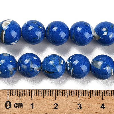 Assembled Synthetic Stone and Trochus Shell Beads Strands G-B128-08D-05-1