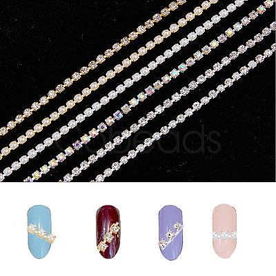 12Pcs 6 Style Alloy Rhinestone Chains MRMJ-HY0002-30-1