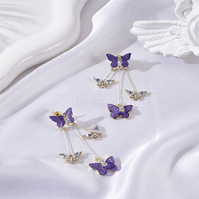 1 Pair Crystal Stud Earrings EJEW-LP0001-90-1