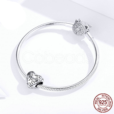 925 Sterling Silver Euorpean Beads STER-FF0012-02AS-1