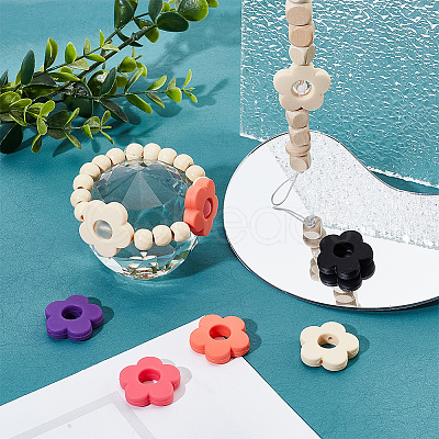 20Pcs 5 Colors Food Grade Eco-Friendly Silicone Beads SIL-NB0001-14B-1