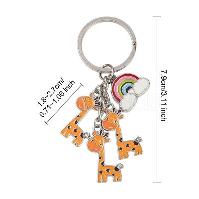 Giraffe Alloy Enamel Keychain KEYC-YW00169-01-1