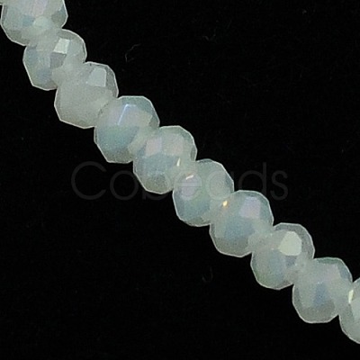 Opaque Solid Color Crystal Glass Rondelle Beads Strands EGLA-F049A-01-1
