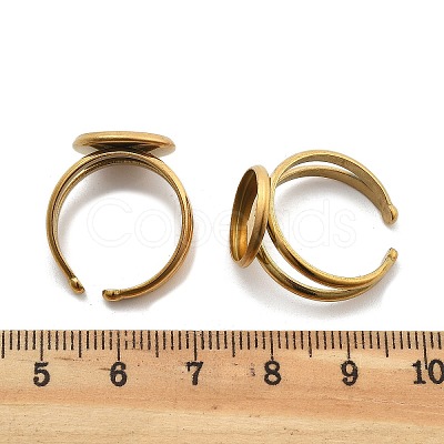 Ion Plating(IP) 304 Stainless Steel Cuff Ring Settings STAS-E202-02C-G-1
