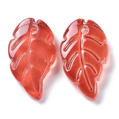 Baking Paint Imitation Jade Glass Pendants EGLA-M027-01B-04-1
