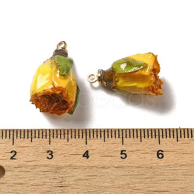 Preserved Rose with Golden Alloy Pendants FIND-M010-01C-1