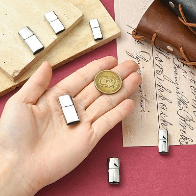 6Pcs 3 Styles 304 Stainless Steel Magnetic Clasps with Glue-in Ends STAS-CJ0003-26-1