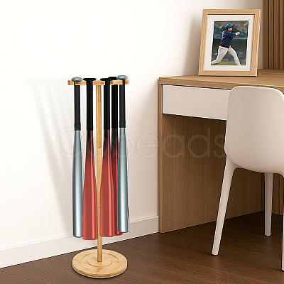 Wood Baseball Bat Organizer Display Stands ODIS-WH0043-268-1