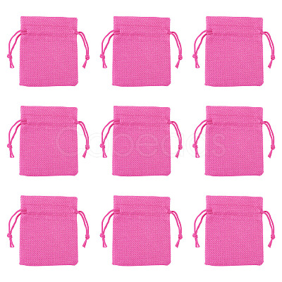20Pcs Rectangle Polyester Imitation Burlap Packing Pouches Drawstring Bags ABAG-TA0001-95E-1