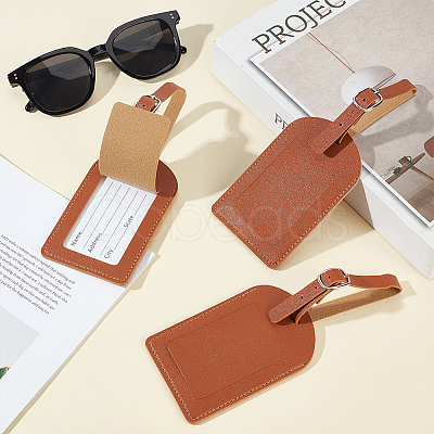 6Pcs PU Leather Luggage Tag AJEW-ME0002-09A-1