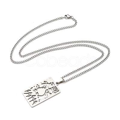 Non-Tarnish 304 Stainless Steel Pendant Necklaces NJEW-L118-02P-01-1
