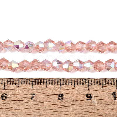 AB Color Plated Transparent Glass Beads Strands GLAA-G127-01-02E-1