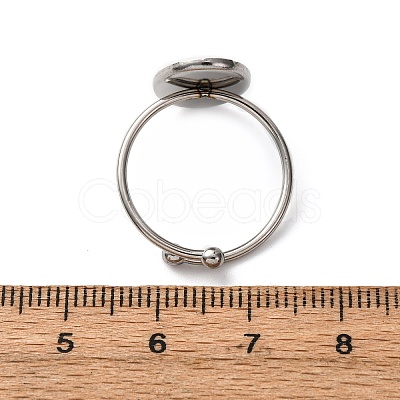 Adjustable 304 Stainless Steel Cuff Ring Components STAS-D372-13P-01-1