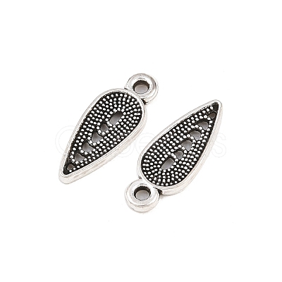 Tibetan Style Alloy Hollow Teardrop Charms PALLOY-A024-12AS-1