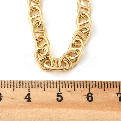 Brass Oval Link Chain Necklaces for Women Men NJEW-F337-05G-1