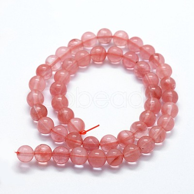 Cherry Quartz Glass Beads Strands G-I199-28-10mm-1