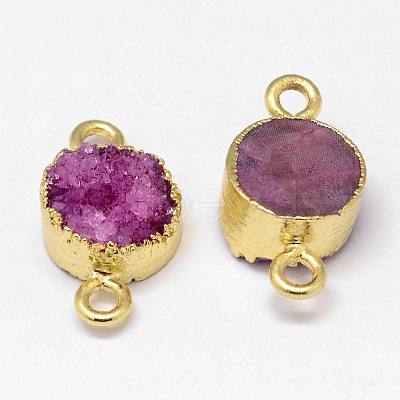 Electroplated Natural & Dyed Druzy Agate Links connectors G-N0168-014B-1