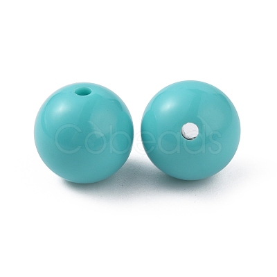 Opaque Acrylic Beads SACR-WH0001-32C-1