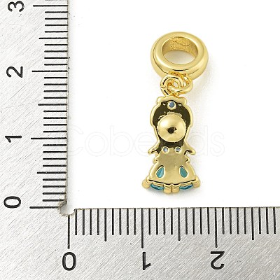 Rack Plating Brass & Cubic Zirconia & ABS Plastic Pearl European Pendants KK-Z067-61D-G-1