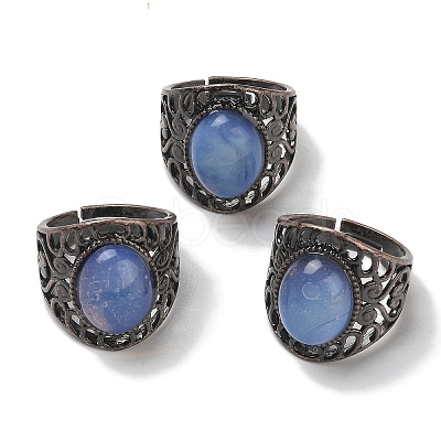 Opalite Oval Adjustable Rings RJEW-K271-06R-19-1