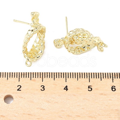 Brass Stud Earring Findings KK-Z106-03G-02-1