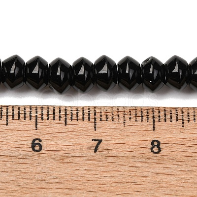 Natural Black Onyx Beads Strands G-P161-20-6x4mm-1