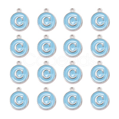 Platinum Plated Alloy Enamel Charms X-ENAM-S118-04C-P-1
