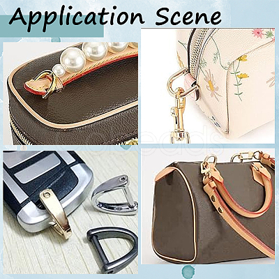 20Pcs Zinc Alloy Adjustable Alloy D Ring Clip Buckles for Bag Chain Strap with 2Pcs Iron Screwdriver FIND-GF0006-91C-1