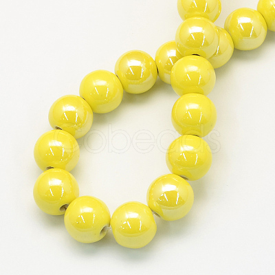 Glazed Porcelain Round Beads PORC-S489-6mm-10-1