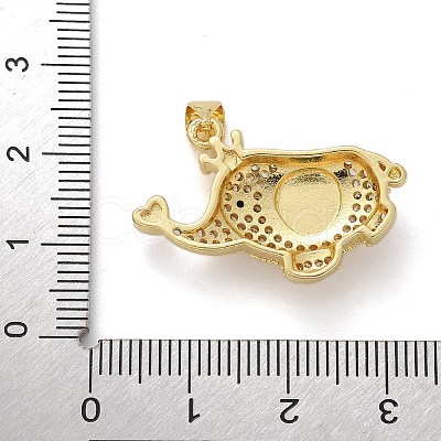 Elephant Brass Micro Pave Cubic Zirconia and Enamel Pendants KK-M319-05G-01-1