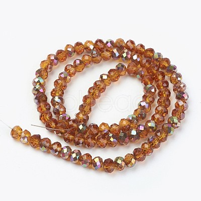 Electroplate Transparent Glass Beads Strands EGLA-A034-T8mm-R14-1