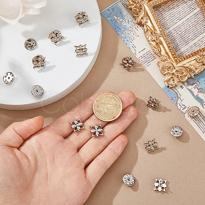 20Pcs Flower Alloy Rhinestone Lapel Pin Backs for Backpack Clothes JEWB-FH0002-72P-1