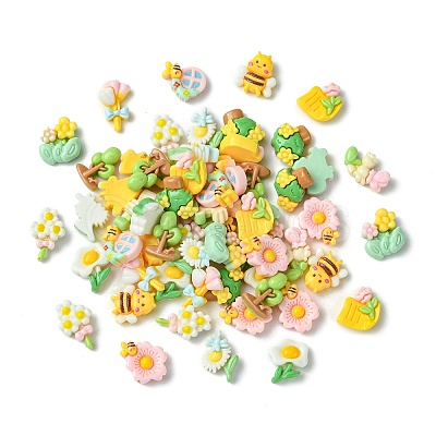 60Pcs 12 Styles Opaque Resin Cabochons RESI-CJ0004-14-1